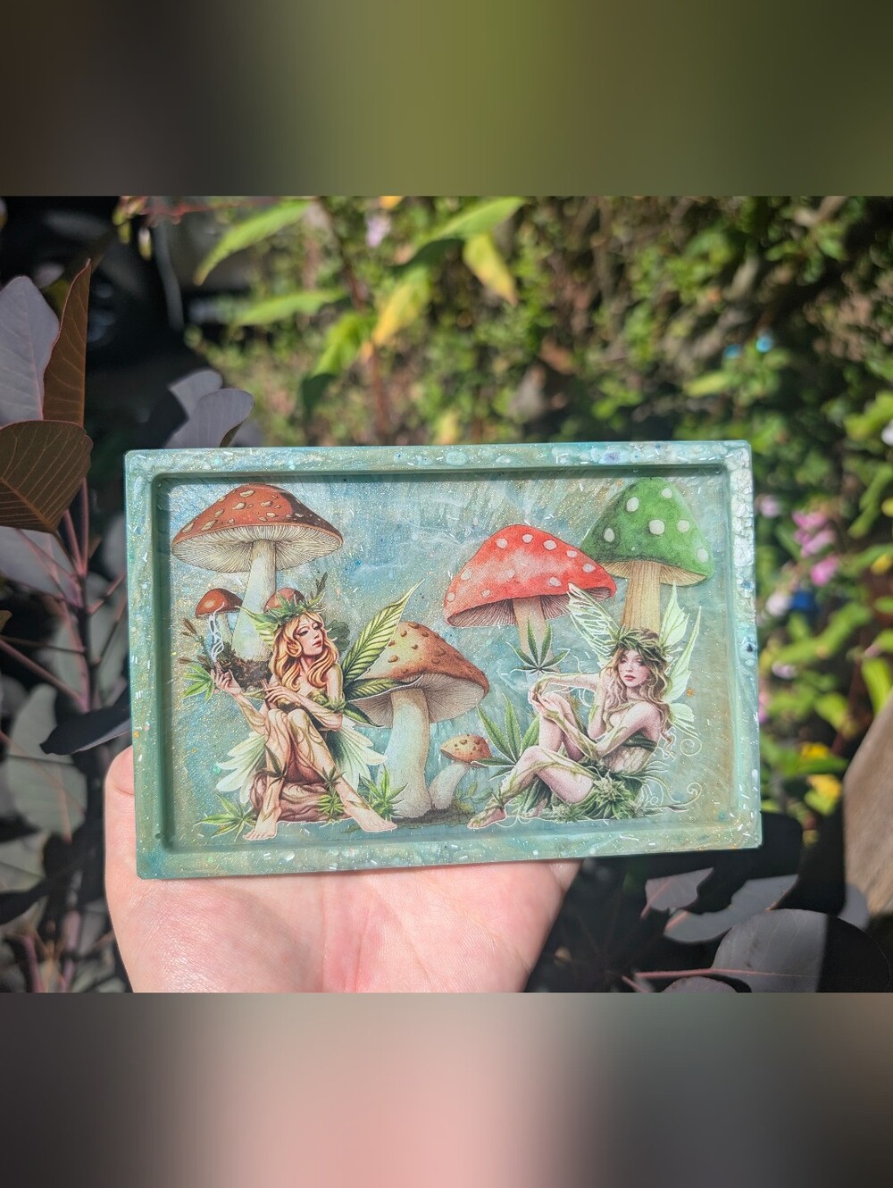 Handmade Fairy 420 Mushroom Trinket Tray